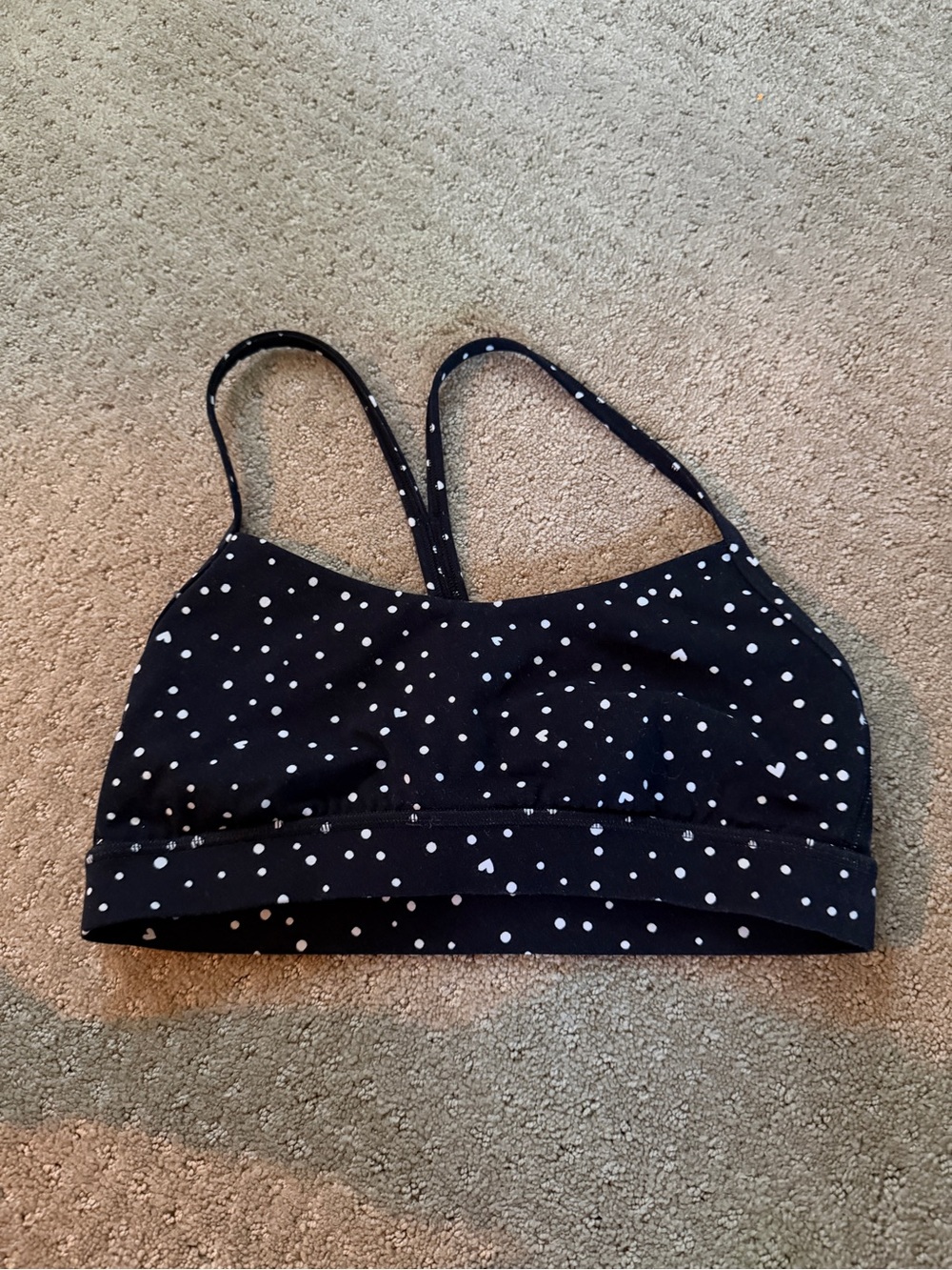 lululemon athletica Black Polka Dot Crop Bralette